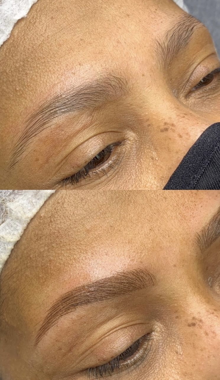 Microblading result in Montreal's West Island — natural definition tailored to the client's face